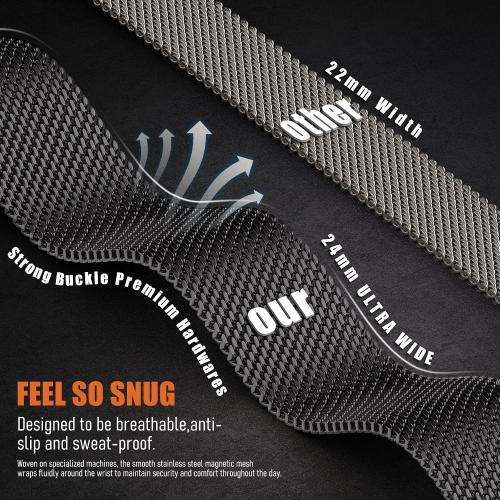 BXUXOHS Milanese Loop for Apple Watch Band 42mm 41mm 40mm 38mm iWatch Men