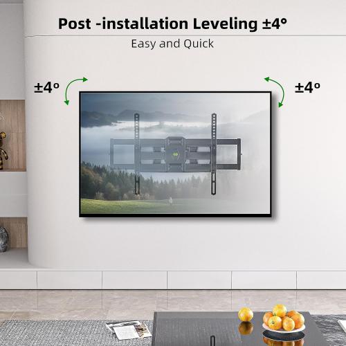 Full Motion TV Wall Mount for Most 37-84 Flat Screen TV, Swivel or Tilt TV Wall Bracket with Dual Articulating Arms, for 12-16 Wood Studs, Max VESA 600x400mm, Load 120 lbs by USX MOUNT