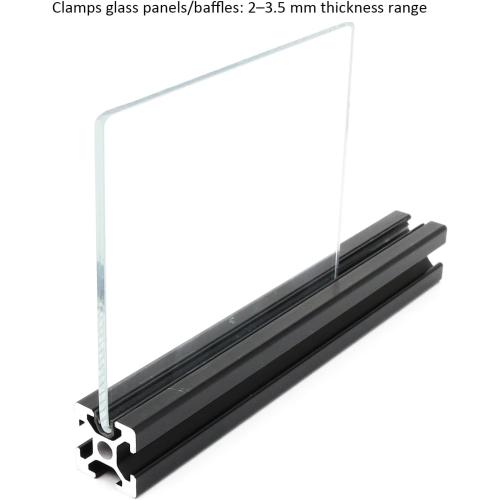 25Pcs 420mm 2020 Aluminum Extrusion Panel Mount T Slot U-Shaped Groove Strip Bracket for 20 Series 20/20 2040 Extruded Aluminum Profile Acrylic & Glass Board Clamp Partition