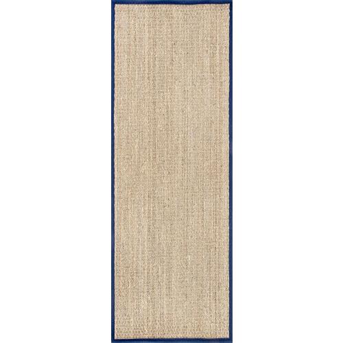 Nuloom Elijah Navy/Natural, 2'6 x 8', Basketweave, Seagrass, Soft and Textured, High Traffic, Stain Resistant, Easy Clean, Durable Area Rug for Bedroom, Living Room, Dining, Den, Foyer, Entryway
