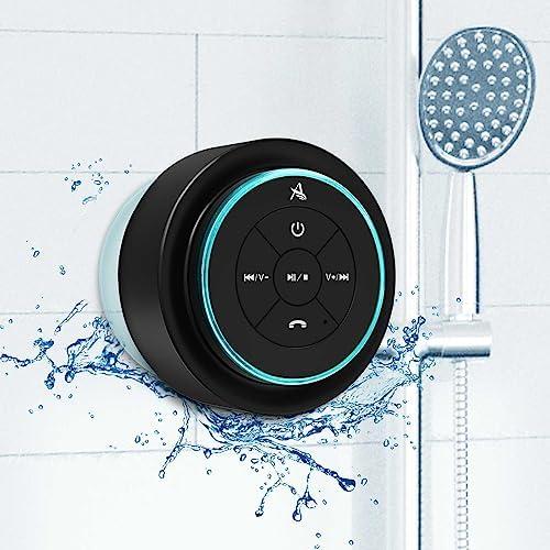 XLEADER, Upgraded, Pro Shower Speaker, Certified IPX7 Waterproof Bluetooth Speaker, with Suction Cup, Silicone Lanyard, 8W Crystal Sound&Rich Bass, 15H Playtime, Ideal Gifts - SoundAngel Mate(2 Gen)