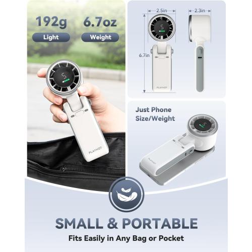 PlayHot Portable Handheld Turbo Fan, Travel Essentials, Gifts for Women/Men
