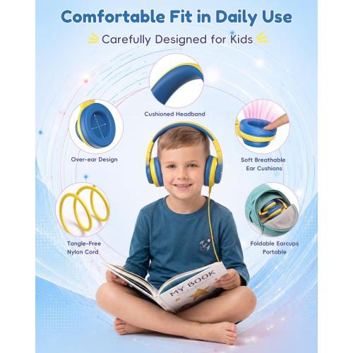 Candy Bila USB C Kids Headphones for School,Wired Over-Ear for Boys Girls