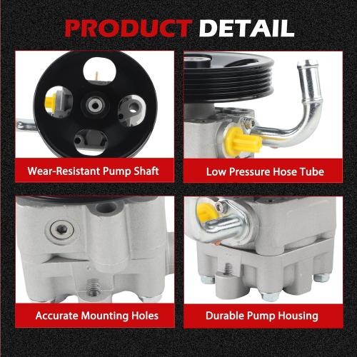 21-5142 Power Steering Pump with Pulley, Fit for 1999-2003 Mazda Protege1.8L 2.0L, 2002-2003 Mazda Protege5 2.0L, Replacement for 21-5142 B26K32650B