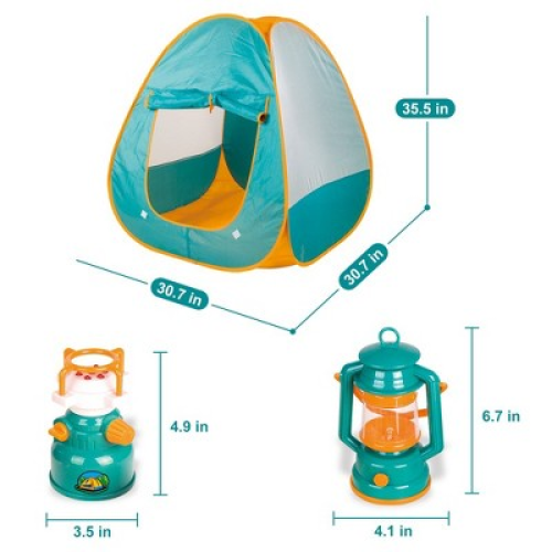 Fun Little Toys Camping Tent with Tools and Food, 18 pcs