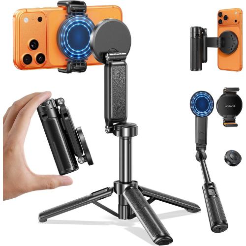 【Max 17】 MRGLAS Magnetic Mini Tripod Selfie Stick for iPhone【4.5 Pocket】