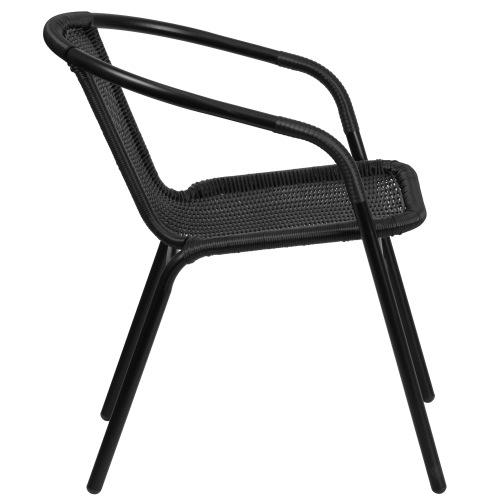2pk Flash Furniture Black Aluminum Frame Stackable Chair