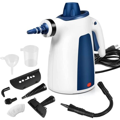 USED ‼️ High-Efficiency Steam Cleaner with 9 Attachments, 1050W Power, 350ml Water Tank, 280ml Recommended Water Capacity Handheld Steamer, Chemical-Free Steamer Cleaning for Home, Kitchen, Bathroom & More