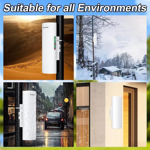 Point to Point/Multipoint Wireless Bridge Outdoor with Bracket Mount, for Star-Link WiFi Extender, IP65 Waterproof, 5.8GHz 3KM 100Mbps with 16dBi Antenna,Extend WiFi to Outdoorbulidings, 2 Pack
