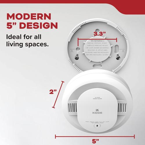 Kidde Smoke Detector, 10-Year Battery Powered, LED Status Lights, 85 dB Alarm, 20SD10, 1 Pack