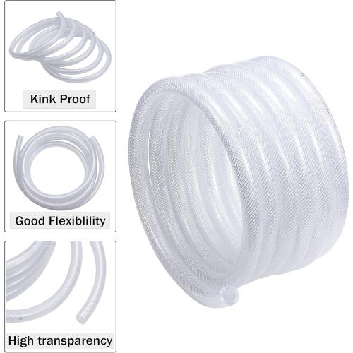 DAVCO 5/16 ID × 10ft Heavy Duty Braided Clear Plastic Vinyl Tubing & Clamp
