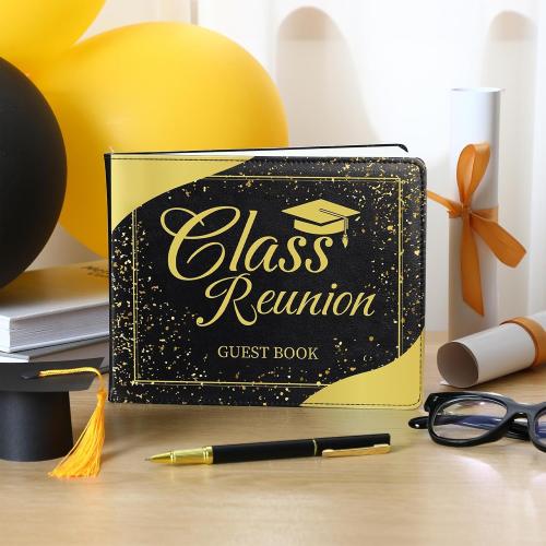 Patelai Guest Sign in Book with Pen,Black,Class Reunion