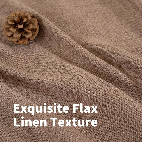 YoungsTex Mocha Brown Linen Semi Sheer Curtains 78 Inch Length 2 Panels