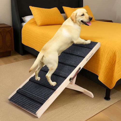 Dog Ramp for Bed & Couch for Small & Medium Dogs - Joint-Friendly, Anti-Slip, Adjustable, Odor-Free, Up to 70 lbs