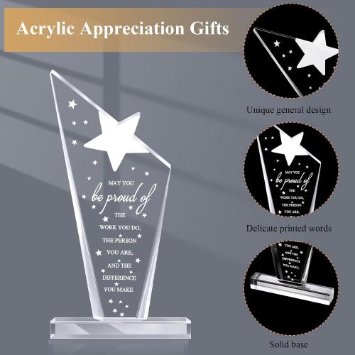 Bucherry 10 Pcs Employee Awards Thank You Trophies Acrylic, Stylish