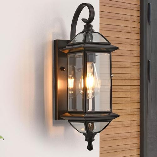 18.5in Outdoor Wall Light Oil Rubbed Bronze Porch Lantern Sconce