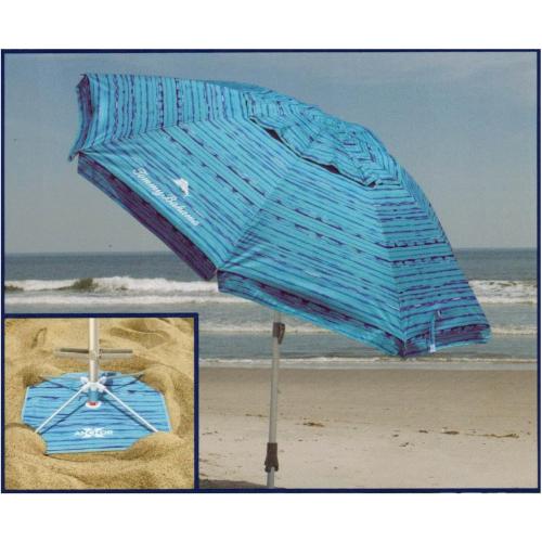 T0MMY BAHAMA Beach Umbrella with wind vent and sand anchor