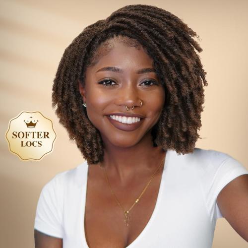 HANNE Dreadlock Wig Short Twist Braided Wigs for Black Women and Men Afro Curly Synthetic Wig Faux Locs Braided Crochet Hair Wigs (1B/30#)