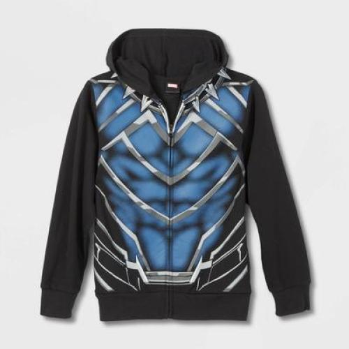 Boys' Marvel Black Panther Cosplay Hooded Sweatshirt - Black S