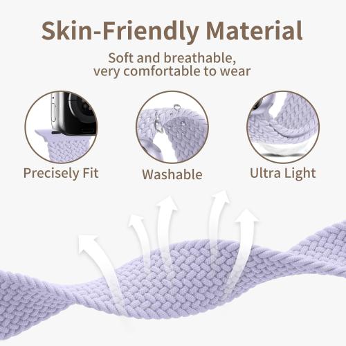 Braided Solo Loop Compatible with Apple Watch Band 38mm 40mm 41mm 42mm 44mm 45mm 49mm Stretchy Straps Elastic Sport Wristbands for iphone iWatch Series 8 7 6 5 4 3 2 1 SE Ultra women men