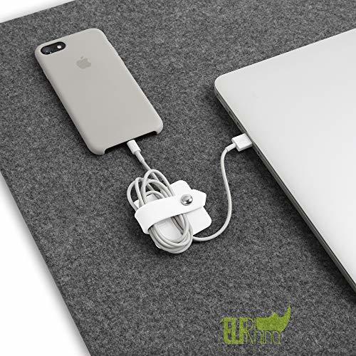 ELFRhino Silicone Cord Organizer Transparent Earphone Wrap Button Closure Flexible Headphone Cord Manager