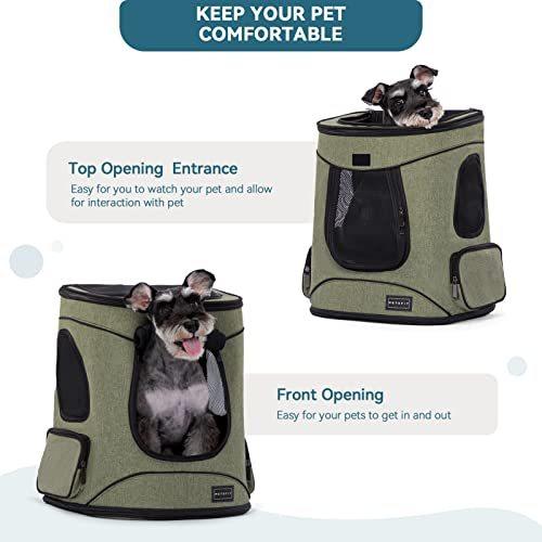 Petsfit Pet Carrier Backpack Easy-Fit Pet Travel Backpack Carrier for Hiking Walking Cycling Suitable for Small Medium Dogs Cats and Rabbits up to 22 Pounds