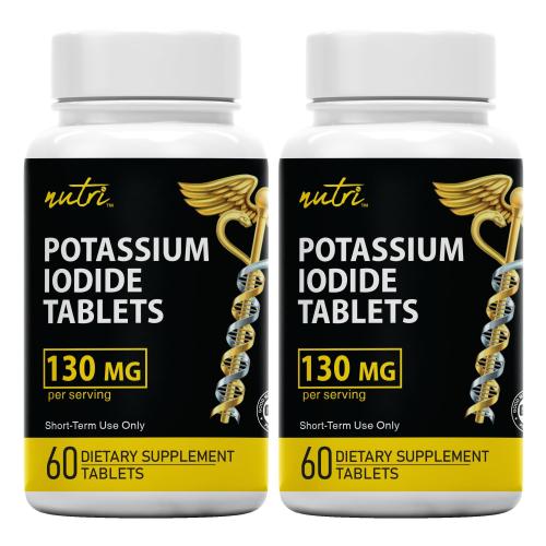 Nutri Potassium Iodide Liquid Drops 130 mg - Alternative to Potassium Iodide Pills - Potassium Iodine Tablets 130 mg - YODO Naciente Ki Pills 1 Oz