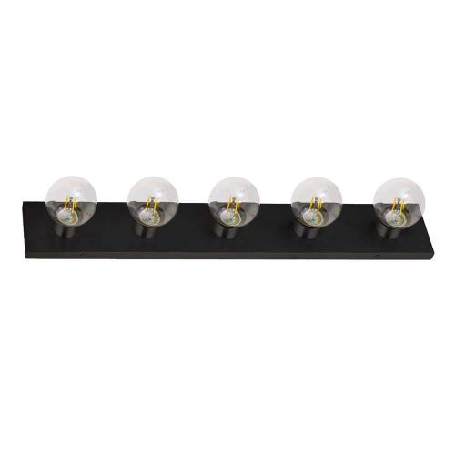 Design House Contemporary 30 in. 5-Light Matte Black Indoor Vanity Light