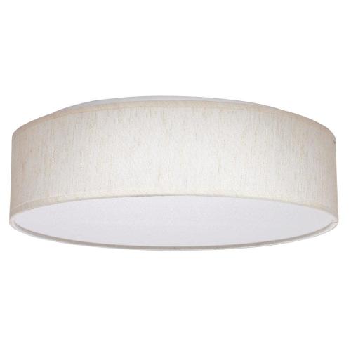 15 in. Beige Contemporary Integrated LED Flush Mount with Fabric Shade and White Acrylic Diffuser (NO TEST)