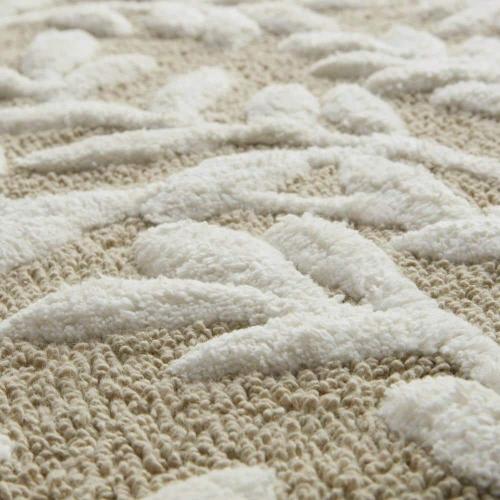 Belle 21 in. x 34 in. Taupe Cotton Tufted Bath Rug