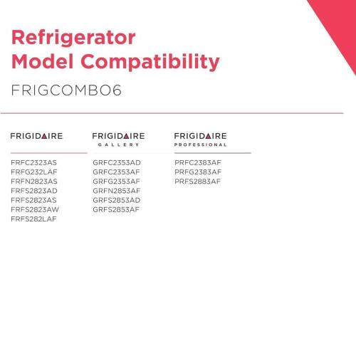 Refrigerator Air and Water Filter Combo Kit for Frigidaire and Frigidaire Gallery 2-Pack