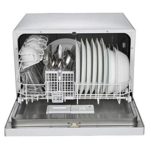 Size 24 in Hamilton Beach 24 in. White Electronic CounterTop Control 600120-volt Dishwasher with 6-Cycles, 6 Place Settings Capacity