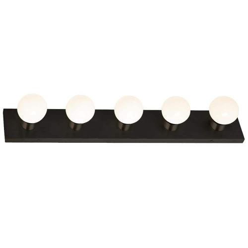 Design House Contemporary 30 in. 5-Light Matte Black Indoor Vanity Light