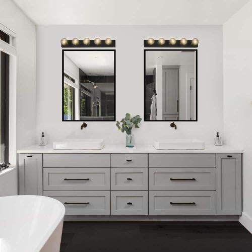 Design House Contemporary 30 in. 5-Light Matte Black Indoor Vanity Light