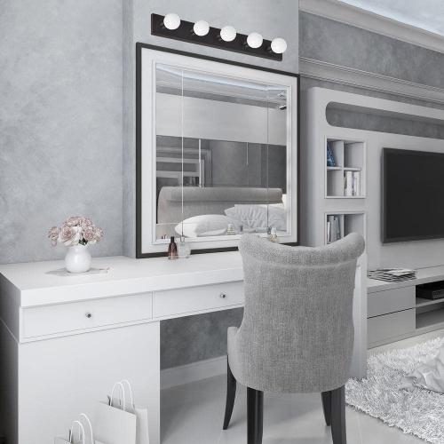 Design House Contemporary 30 in. 5-Light Matte Black Indoor Vanity Light