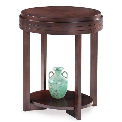 Favorite Finds 16 in. W x 21 in. D Chocolate Cherry Oval Wood End Table with Shelf