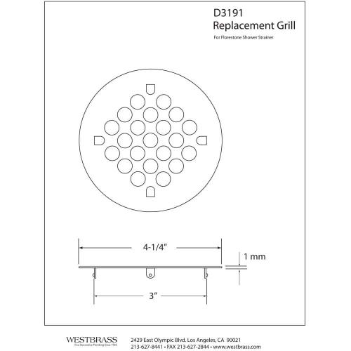 4-1/4 in. O.D. Florestone Snap-In Shower Strainer in Powder Coat White