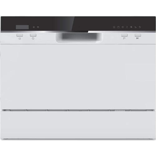 Size 24 in Hamilton Beach 24 in. White Electronic CounterTop Control 600120-volt Dishwasher with 6-Cycles, 6 Place Settings Capacity