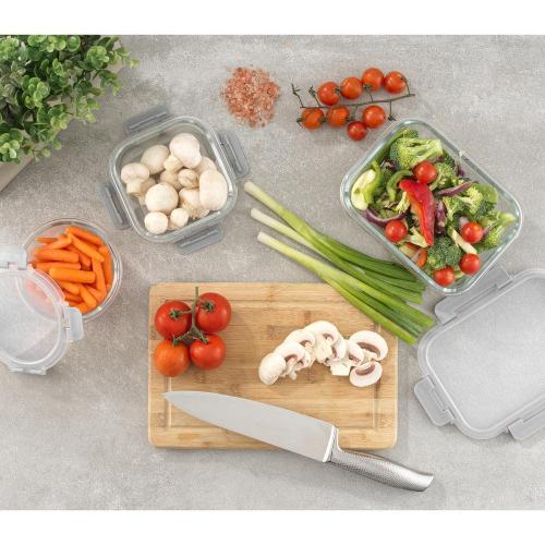 JoyFul 24-Piece Light Grey Glass Storage Containers with Leakproof Lids Set