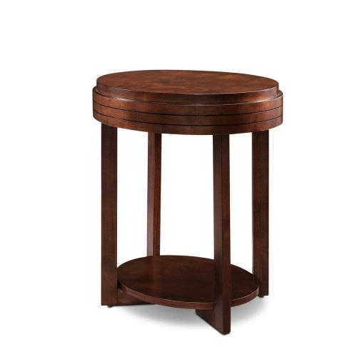Favorite Finds 16 in. W x 21 in. D Chocolate Cherry Oval Wood End Table with Shelf