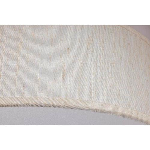 15 in. Beige Contemporary Integrated LED Flush Mount with Fabric Shade and White Acrylic Diffuser