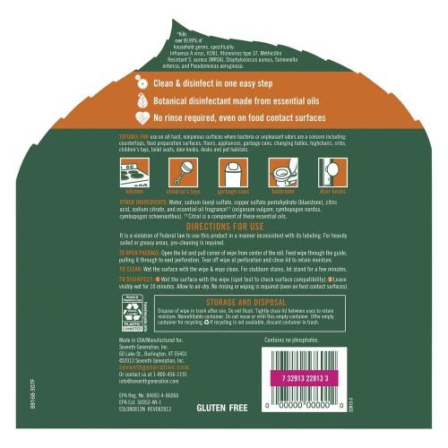 Lemongrass Scent Disinfecting and Cleaning Wipes (70-Count), 6 per Carton