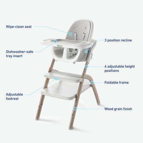 Graco EveryStep Slim 6-in-1 Highchair, Misty - N/A - Misty