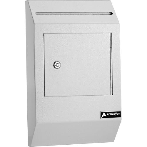 AdirOffice Drop Box - Heavy Duty Secured Storage with Lock - for Commercial Home Office or Business Use (White)