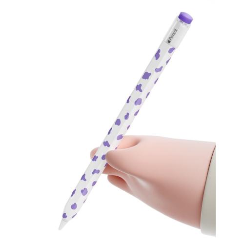 ELETIUO Cow Print Silicone Case Compatible with Apple Pencil 2nd Generaion CoverProtective Skin Grip Sleeve with Cap Accessories Compatible with iPad Pro 11 12.9 inchPurple