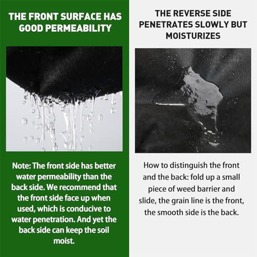 HOOPLE Premium Landscape Fabric Weed Barrier Durable & Heavy-Duty Thick Weed Barrier Fabric Easy Setup & Superior Weed Control (3ft*50ft)