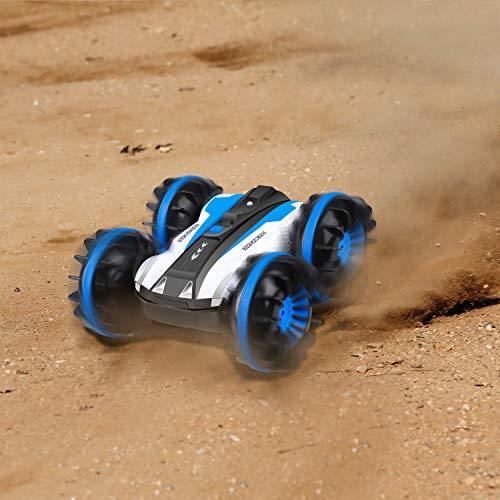 Amphibious RC Car for Kids Toys for 5-12 Year Old Boys 2.4 GHz Remote Control Boat Waterproof RC Monster Truck Stunt Car 4WD Remote Control Vehicle Teens Adults Gifts All Terrain Water Beach Pool Toy