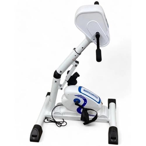 Electric Pedal Exerciser Elderly Upper and Lower Limbs Electric Pedal Trainer Mini Foldable Stroke Hemiplegic Arm and Knee Rehabilitation Fitness Equipment (White)