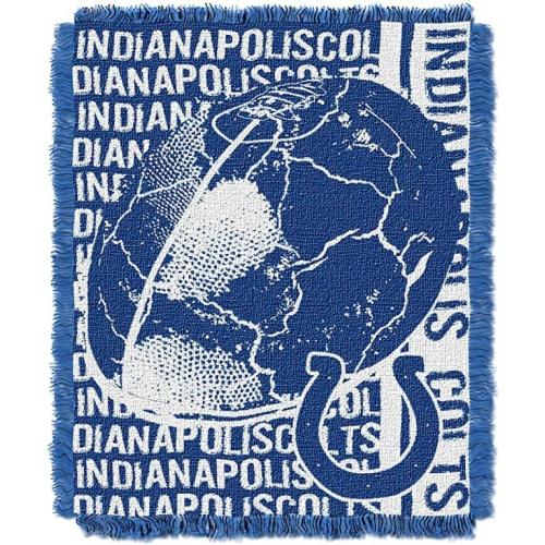 The Northwest Company NFL Indianapolis Colts Woven Jacquard Throw Blanket 48 x 60 Double Play