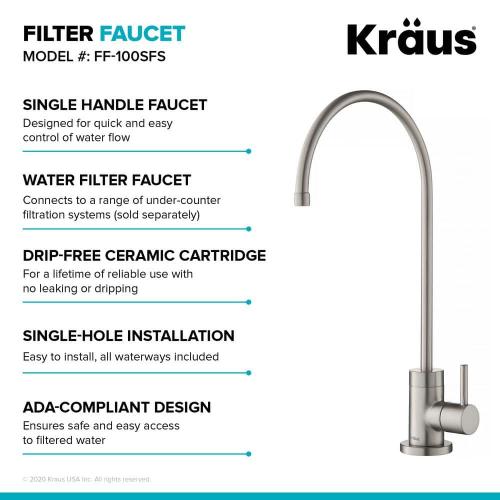 Purita Single-Handle Water Dispenser Faucet for Water Filtration System in Spot Free Stainless Steel